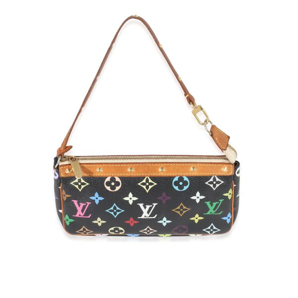 132653 stamp a4c93232 8e9c 4f25 b08d 3973b5831498 Louis Vuitton x Takashi Murakami Black Multicolore Canvas Pochette Accessoires