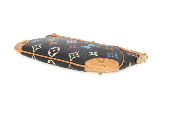 132659 clasp Louis Vuitton x Takashi Murakami Black Multicolor Canvas Milla Pochette