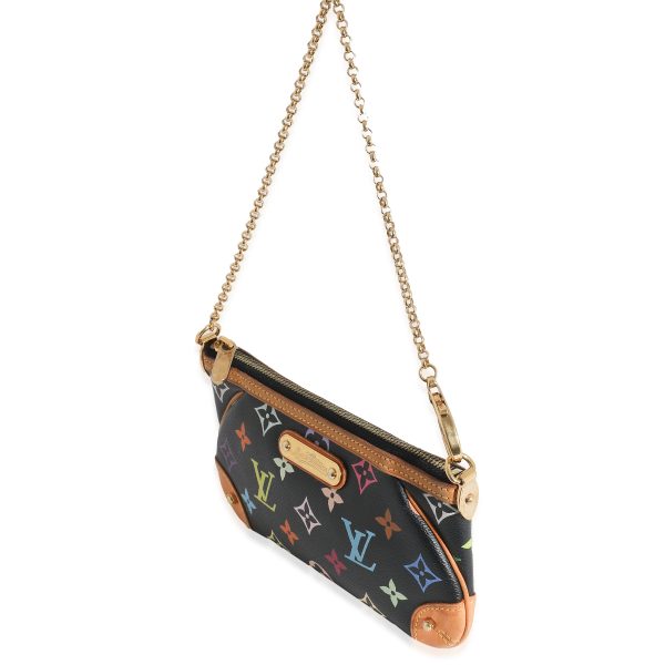 132659 sv Louis Vuitton x Takashi Murakami Black Multicolor Canvas Milla Pochette