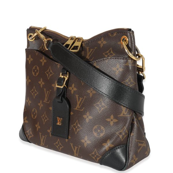 132674 sv 01feabe4 bb73 482b b37a cef6500b2f46 Louis Vuitton Black Leather Monogram Canvas Odeon PM