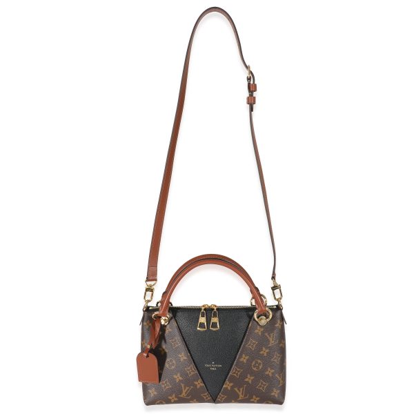 132683 av b8f8e046 3c6a 410f b681 e4467d2934c9 Louis Vuitton Black Leather Monogram Canvas V Tote BB