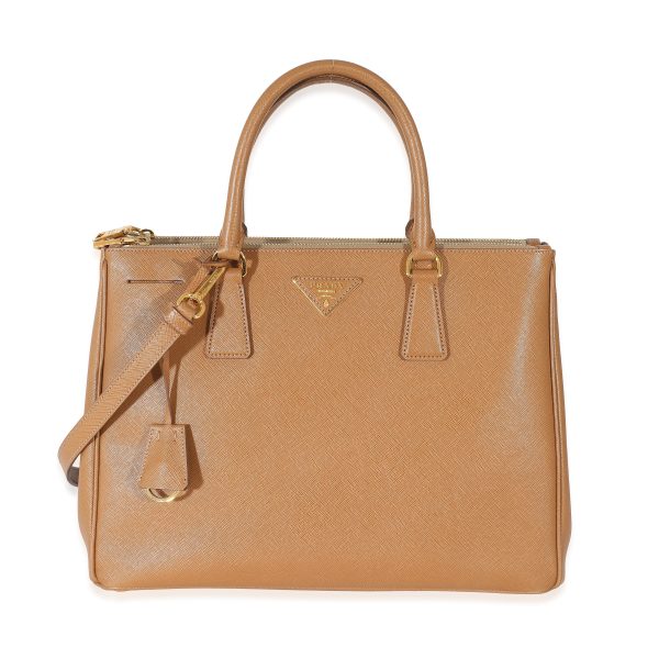 132711 fv Prada Beige Saffiano Leather Medium Galleria