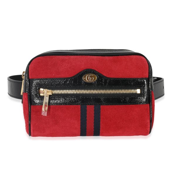 132716 fv 33d92881 35ec 4965 b97f fcdf8abf8dc8 Gucci Red Suede Small Ophidia Belt Bag 85