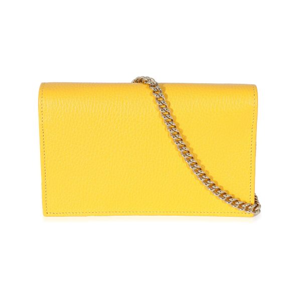 132717 pv Gucci Yellow Calfskin Dollar Interlocking G Chain Wallet