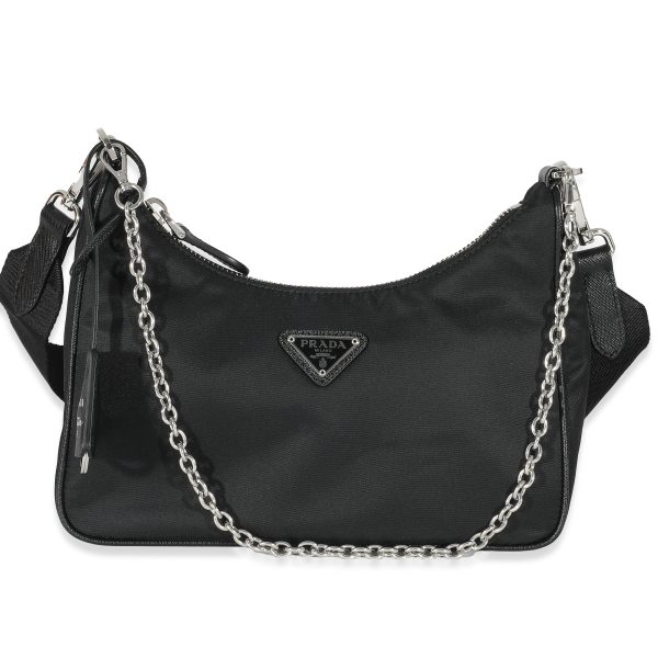 132741 fv Prada Re Edition 2005 Shoulder Bag Tessuto Black