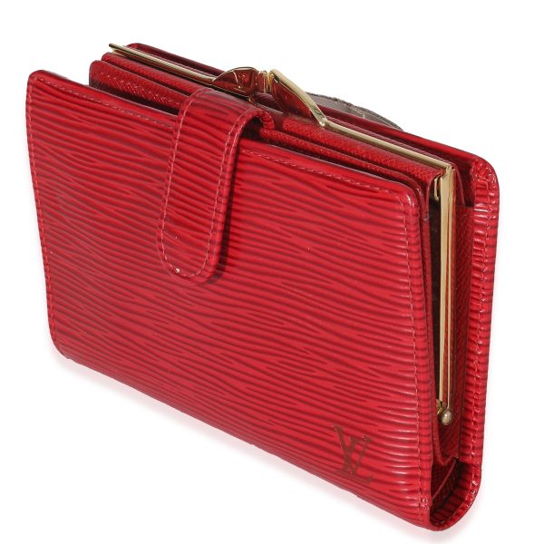 132745 sv Louis Vuitton Castillan Red Epi Leather French Purse