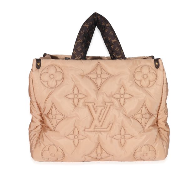 132777 fv Louis Vuitton Beige Econyl Nylon Monogram Pillow Giant Onthego GM