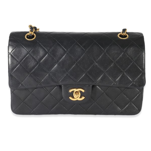 132800 fv Chanel Vintage Navy Quilted Lambskin Medium Classic Flap Bag