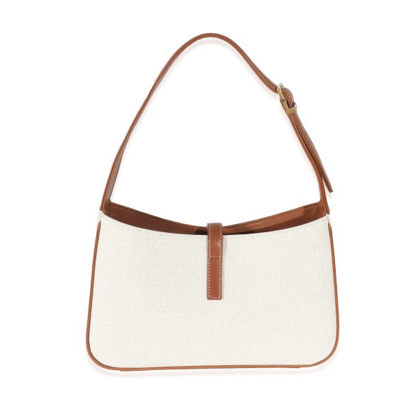 132813 stamp Saint Laurent Beige Canvas Le 5 à 7 Hobo