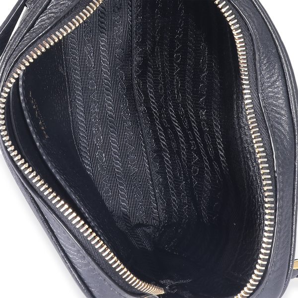 132823 av Prada Black Vitello Daino Convertible Belt Bag