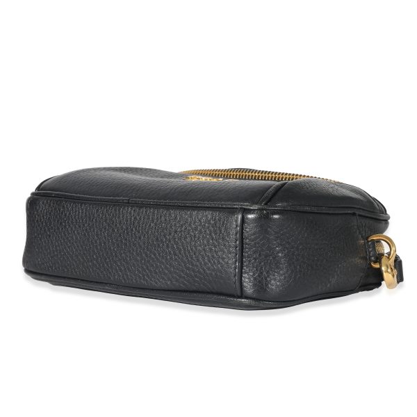 132823 box Prada Black Vitello Daino Convertible Belt Bag