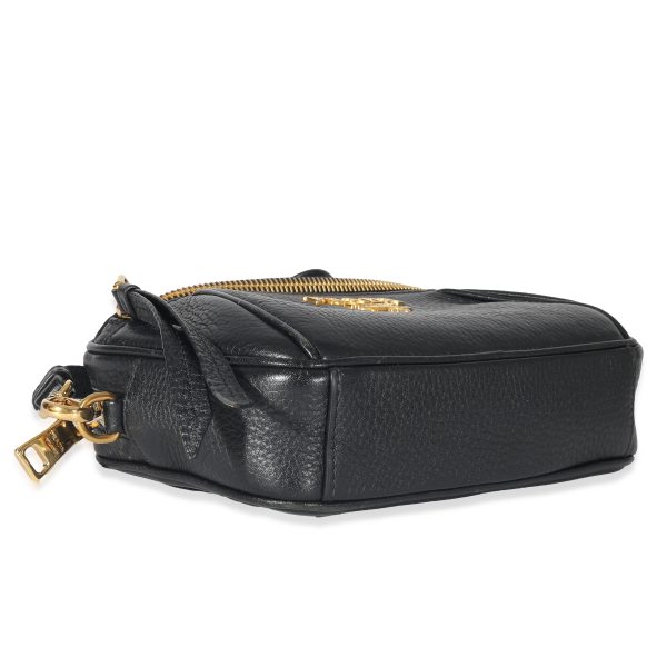 132823 clasp Prada Black Vitello Daino Convertible Belt Bag