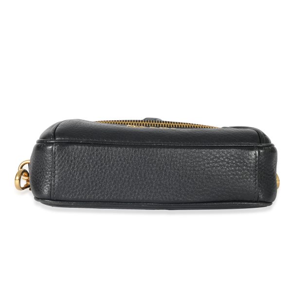 132823 stamp Prada Black Vitello Daino Convertible Belt Bag