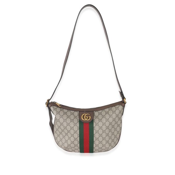 132842 av 321d0024 4184 404c 958c 70f0b5e6661f Gucci GG Supreme Web Small Ophidia Half Moon Hobo