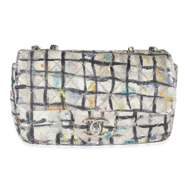 132848 fv Chanel Multicolor Hand Painted Calfskin Graffiti Mini Flap Bag