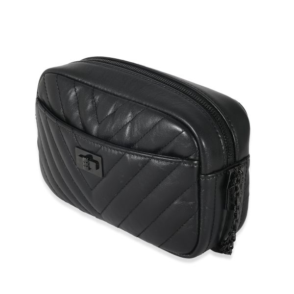 132867 sv d6331b27 349d 4936 ad29 df0bf5528e51 Chanel So Black Chevron Quilted Leather Reissue Mini Camera Bag