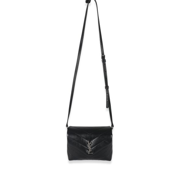 132872 bv 3f116a06 7413 4a63 9385 e49ba9ace610 Saint Laurent Black Matelassé Leather Loulou Toy Bag