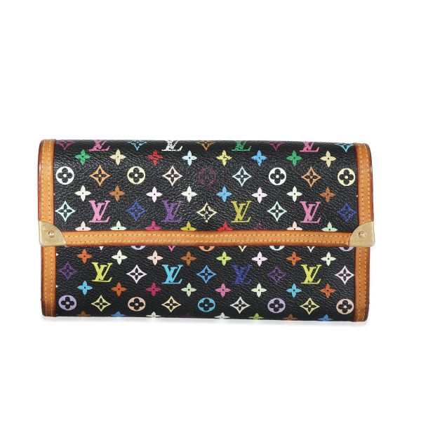 132877 fv 1adb7fc3 2975 4f43 8a31 8198945ed96f Louis Vuitton Monogram Black Multicolor Canvas Porte Tresor Wallet