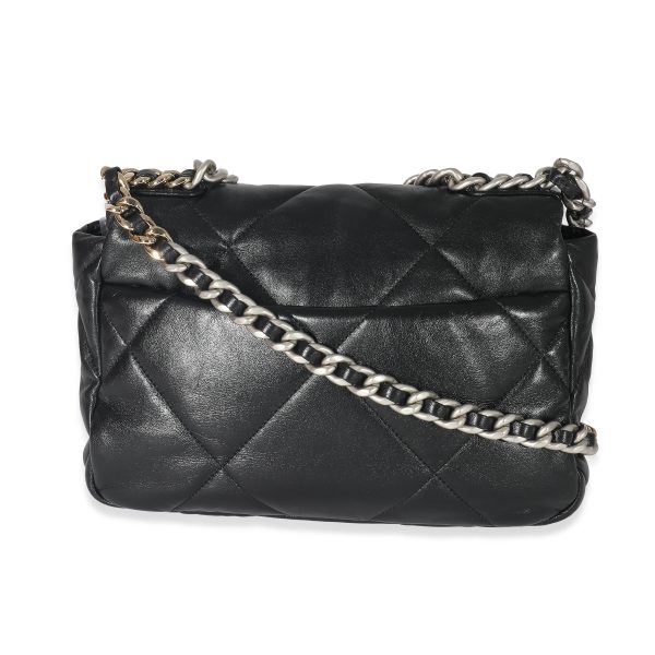 132888 pv Chanel Black Quilted Goatskin Medium Chanel 19 Flap Bag