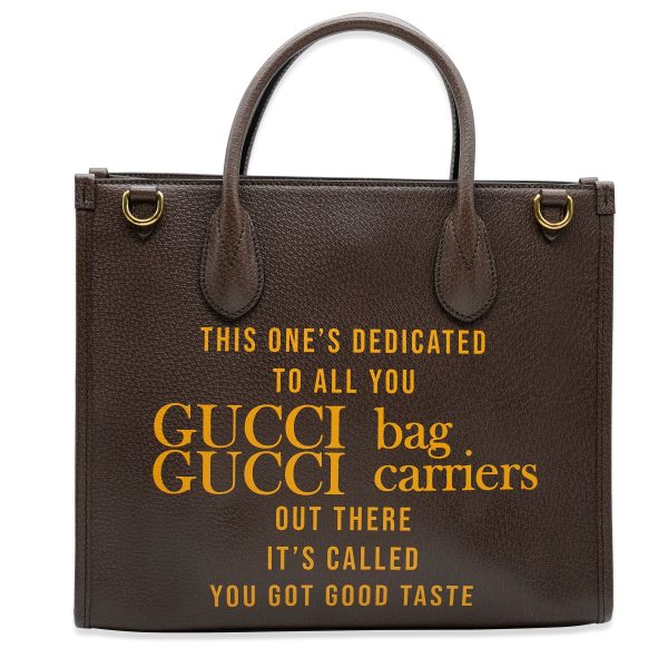 132890 sv Gucci Brown Calfskin Gucci 100 Tote