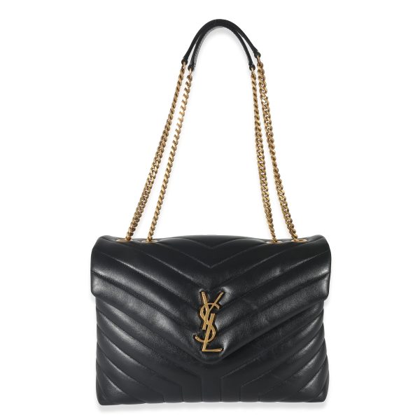 132900 bv Saint Laurent Black Matelassé Leather Medium Loulou Bag