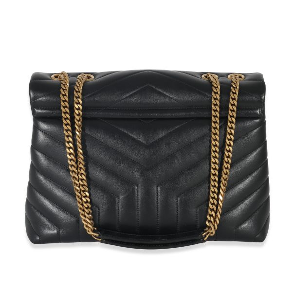 132900 pv Saint Laurent Black Matelassé Leather Medium Loulou Bag