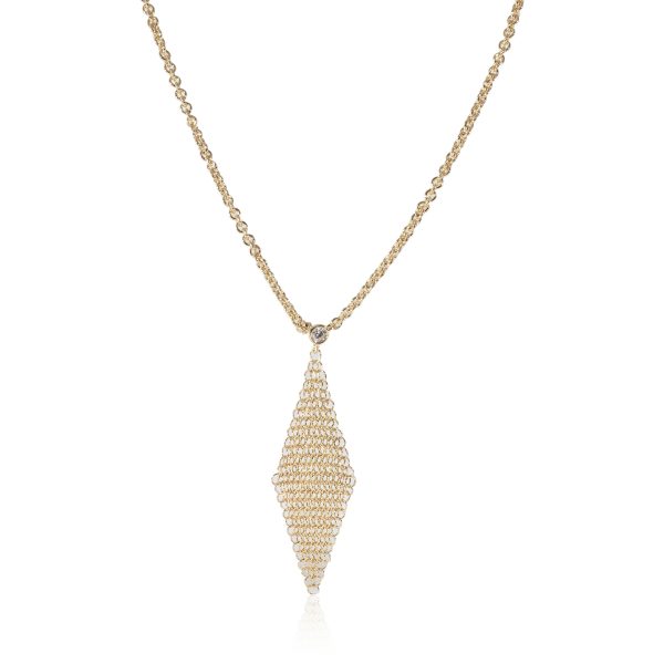 132910 fv Tiffany Co Elsa Peretti Mesh Pendant With Diamond in 18k Yellow Gold 003 CTW