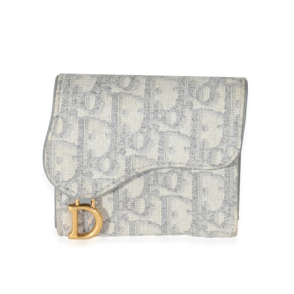 132915 fv 41edaa3a ecea 47d0 a07d 7e339281d05c Christian Dior Gris Oblique Lotus Saddle Wallet