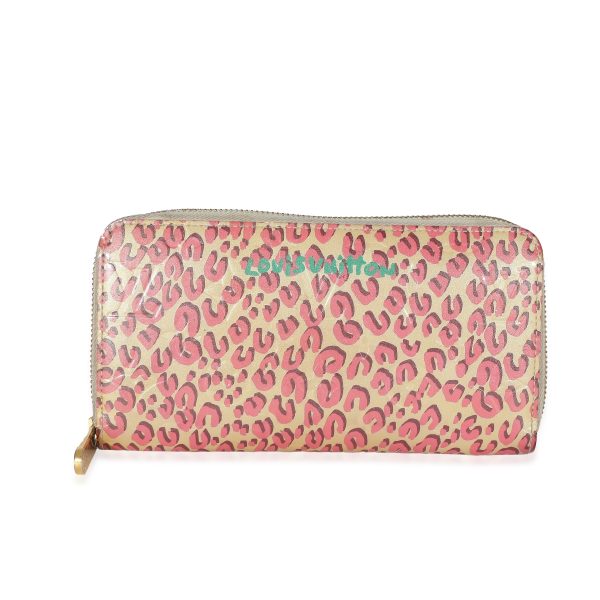 132927 fv LV x Stephen Sprouse Blanc Corail Monogram Vernis Leopard Zippy Wallet