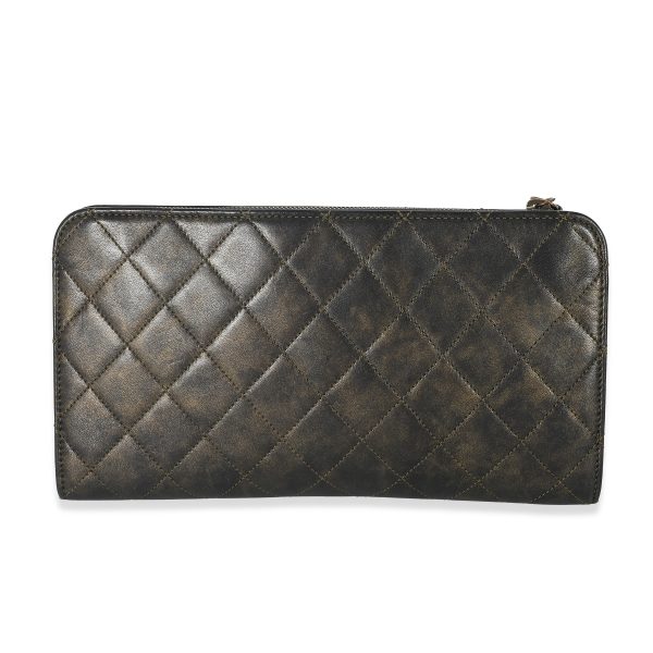 132934 bv 62c3e20b c750 4aae a2fc dcc3b32265e4 Chanel Bronze Metallic Quilted Calfskin Chain CC Wristlet Clutch