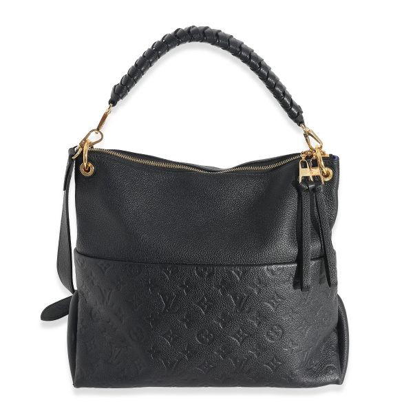 132938 fv Louis Vuitton Black Monogram Empreinte Maida Hobo