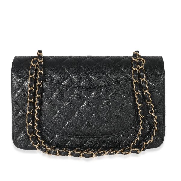 132941 pv Chanel Black Quilted Caviar Medium Classic Double Flap Bag