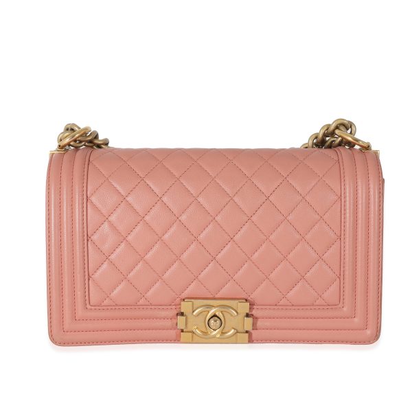 132945 fv d8309d0c bbe8 4e61 afcf 6abfb1b664a7 Chanel Pink Quilted Caviar Old Medium Boy Bag