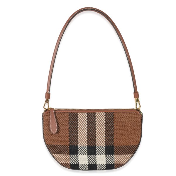 132948 fv 53bd8b96 749c 4dfc a96d 1d393369821c Burberry Brown Knitted Check Olympia Pouch Bag