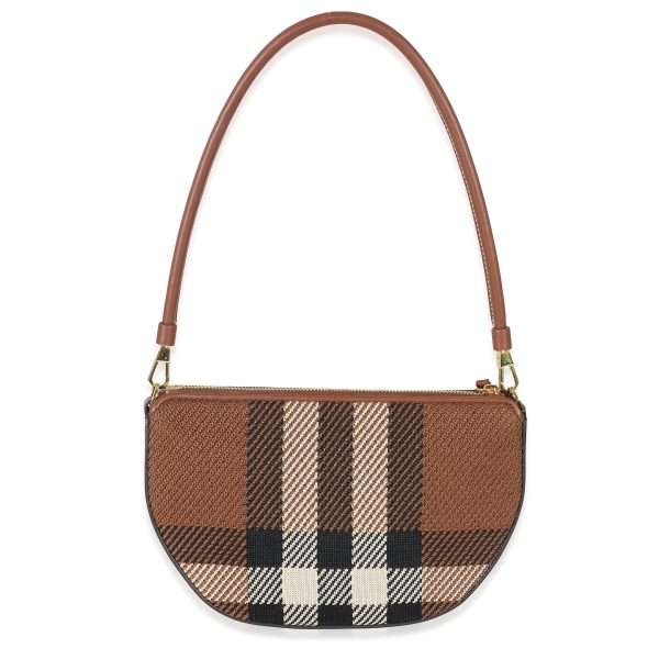 132948 pv 83963f5e 48c5 4c26 a00c b7d405c65d41 Burberry Brown Knitted Check Olympia Pouch Bag