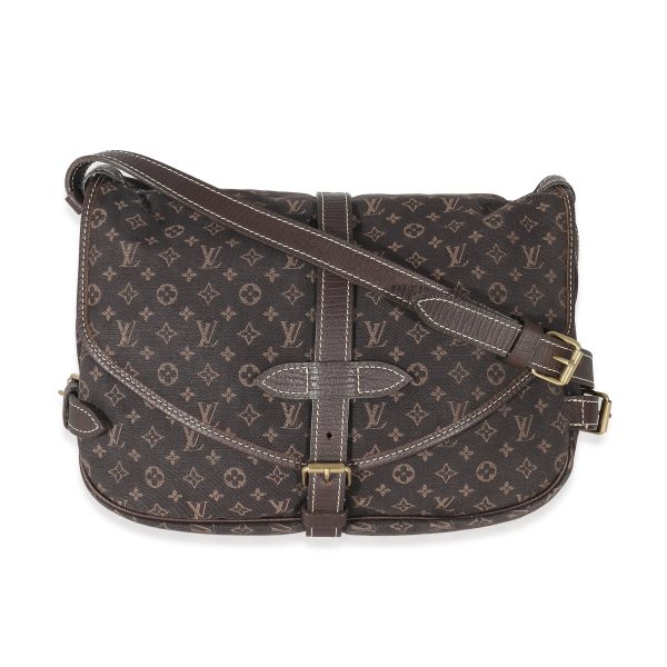 132950 fv Louis Vuitton Ebene Monogram Canvas Mini Lin Saumur 26