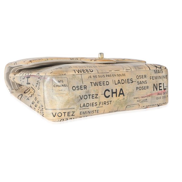 132953 box 3654fec8 5955 4ce8 9890 13993e65b7ef Chanel Limited Edition Graffiti Newspaper Print Medium Double Flap Bag