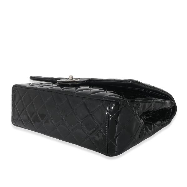 132954 box Chanel Black Quilted Patent Leather Classic Maxi Flap Bag