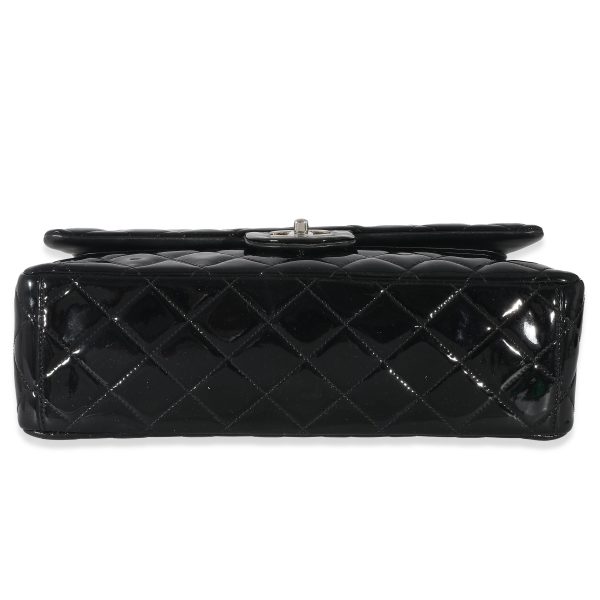 132954 stamp Chanel Black Quilted Patent Leather Classic Maxi Flap Bag