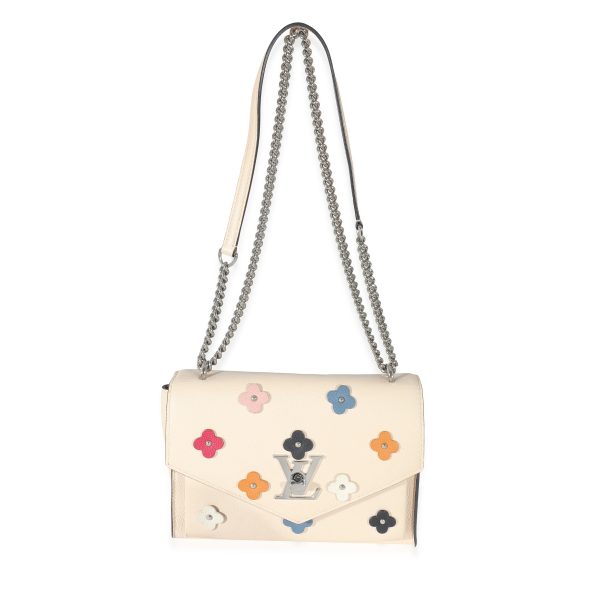 132955 bv Louis Vuitton White Leather Mylockme Fleurs BB