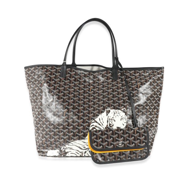 132965 av a5cc277a 8e8e 44b2 9ac2 ecb60a205e8e Goyard Black Goyardine Tiger Saint Louis GM