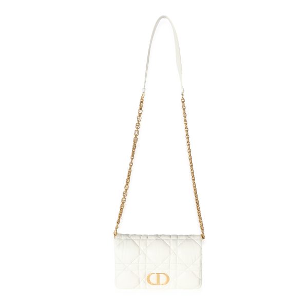 132991 av Christian Dior Latte Macrocannage Quilted Calfskin Mini Caro Bag