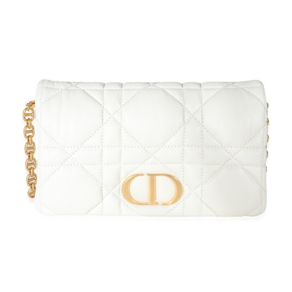 132991 fv Christian Dior Latte Macrocannage Quilted Calfskin Mini Caro Bag