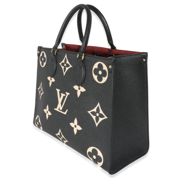 133041 sv ea9f7145 0f34 43f7 aa44 e749116e47e8 Louis Vuitton Black Beige Monogram Empreinte Onthego MM