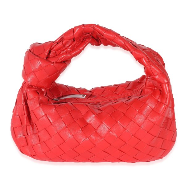 133071 fv Bottega Veneta Red Nappa Intrecciato Mini Jodie