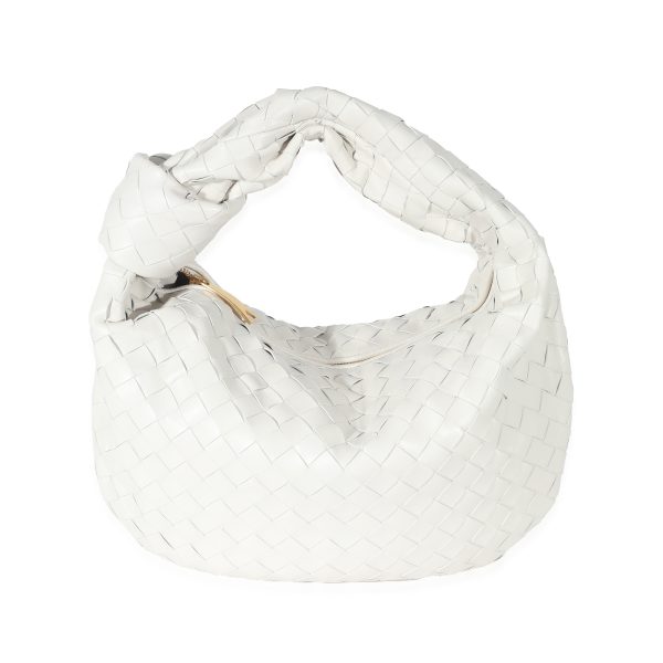 133081 fv Bottega Veneta White Intrecciato Lambskin Teen Jodie