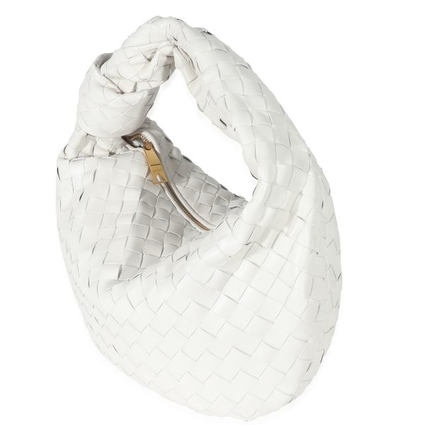 133081 sv Bottega Veneta White Intrecciato Lambskin Teen Jodie