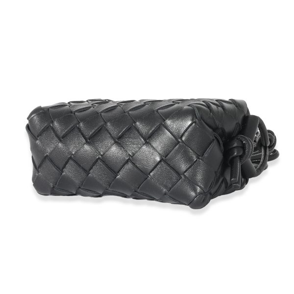 133086 box Bottega Veneta Black Intrecciato Candy Loop Bag