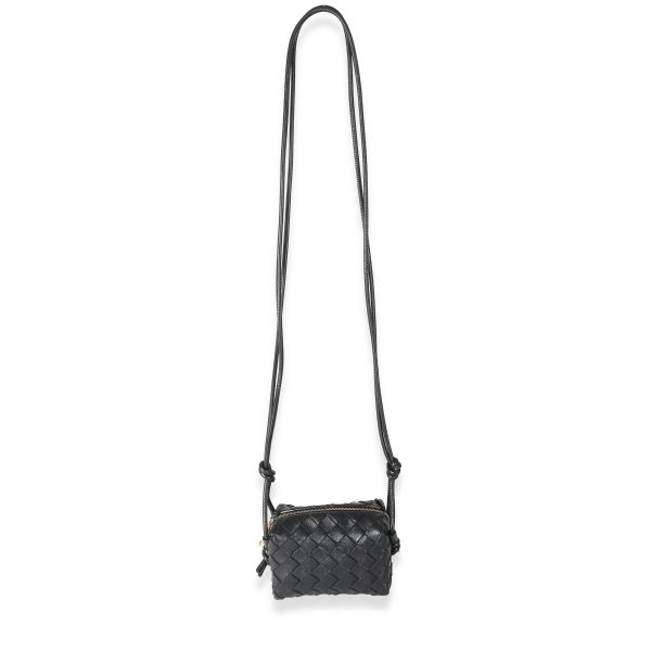 133086 bv Bottega Veneta Black Intrecciato Candy Loop Bag