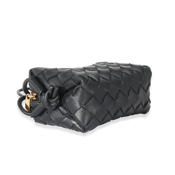 133086 clasp Bottega Veneta Black Intrecciato Candy Loop Bag